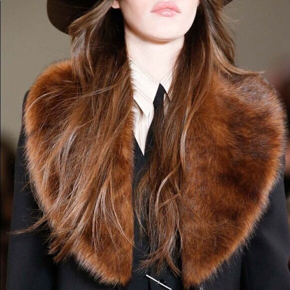 Ralph Lauren Collection * Sable Brown Opossum Collar - Picture 8 of 16